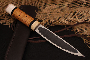 Северный нож средний "БЫHAХ"  Bohler N690, рукоять рог, береста.